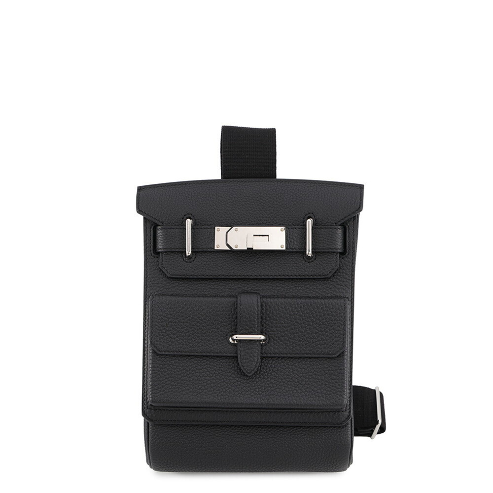 Hermes Kelly Accad PM Access Body Bag, Black Togo Leather, K Stamp, HERMES, M...